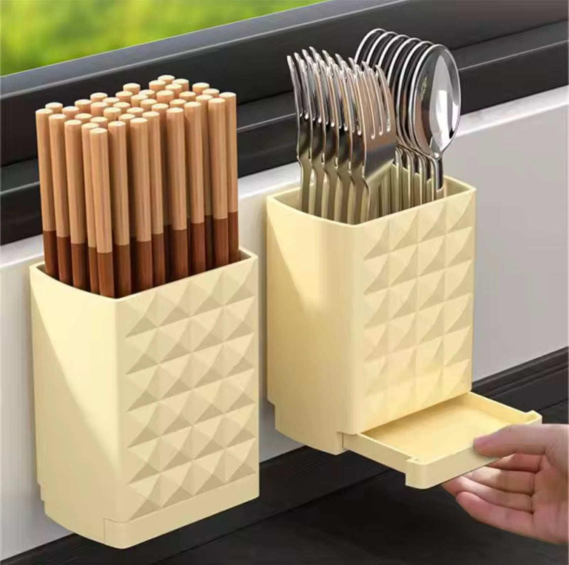 Drillable Cutlery Storage Rack, Wall Mounted Chopsticks Storage Boxes, Kitchen Cutlery Drain Rack Drillable Cutlery Storage Rack, Wall Mounted Chopsticks Storage Boxes, Kitchen Cutlery Drain Rack